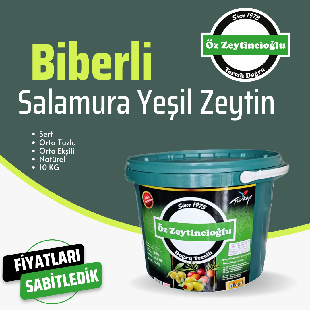 El Dolgulu Biberli Yeşil Zeytin (231-260 Kalibre)